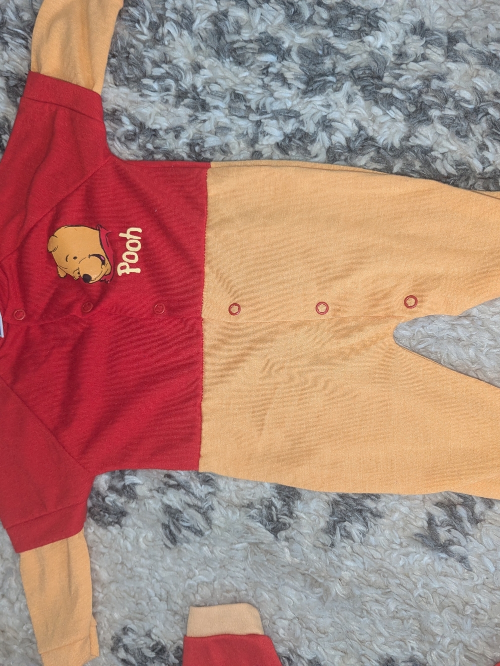 Winnie the Pooh Red & Yellow Baby One-Piece Romper